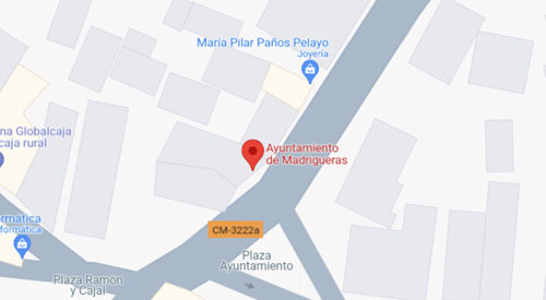 mapa Registro Civil Juzgado de Paz de Madrigueras Albacete
