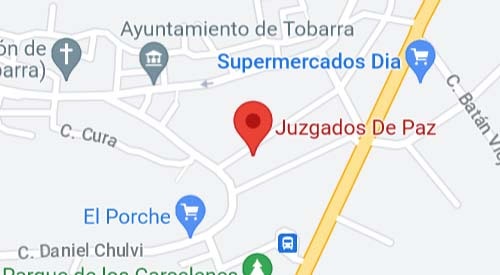 mapa Registro Civil Juzgado de Paz de Tobarra